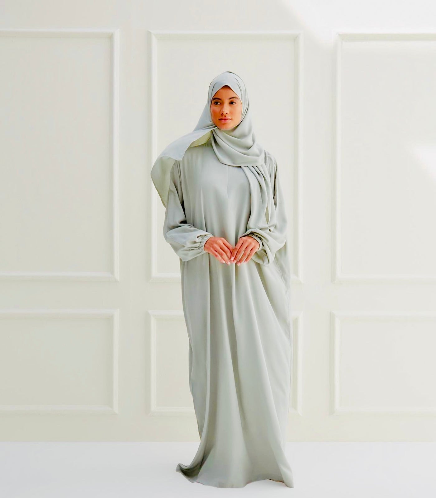 SALA / Prayer Dress with attached sheila | Pastel Green Jodali SALA / Prayer Dress with attached sheila | Pastel Green Jodali