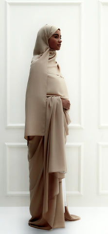 Sheila Prayer Clothes | Dark Beige/ light new fabric